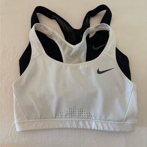 Nike Pro Medium Support Sports Bras White & Black Size M